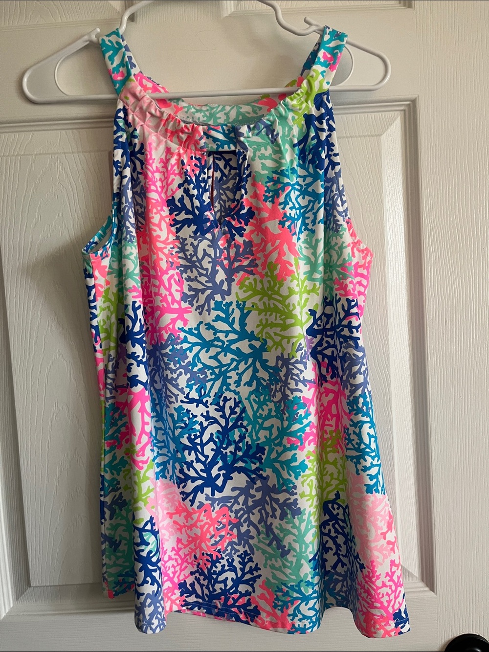 Women’s Coral-Print Tankini Top - Pink Multi